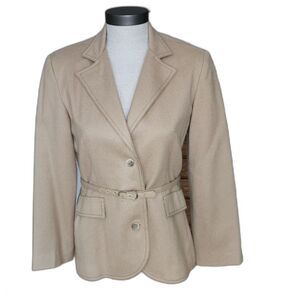 Vintage Patty Woodard California Women's Beige Wool Suit Jacket Size 7/8